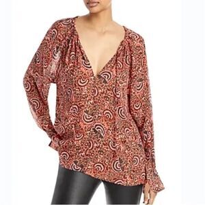A.L.C. Bryce 100% Silk Floral Top
